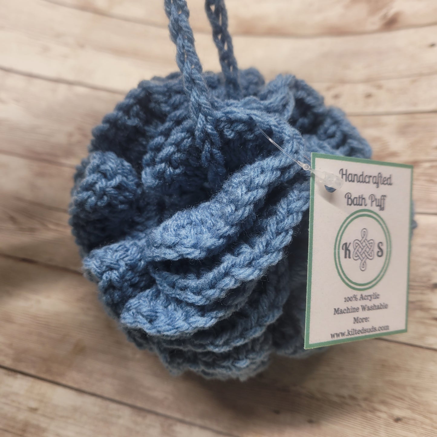 Slate Blue Shower Puff Bath Sponge