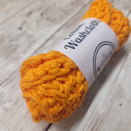 Orange Cotton Washcloth