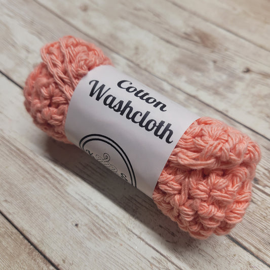 Peach Cotton Washcloth