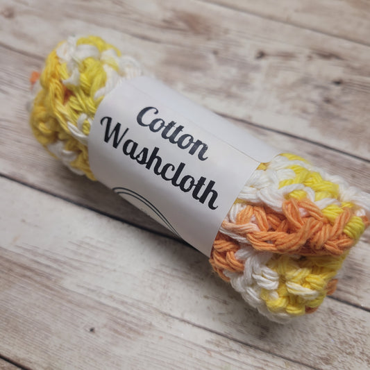 Yellow & Orange Cotton Washcloth