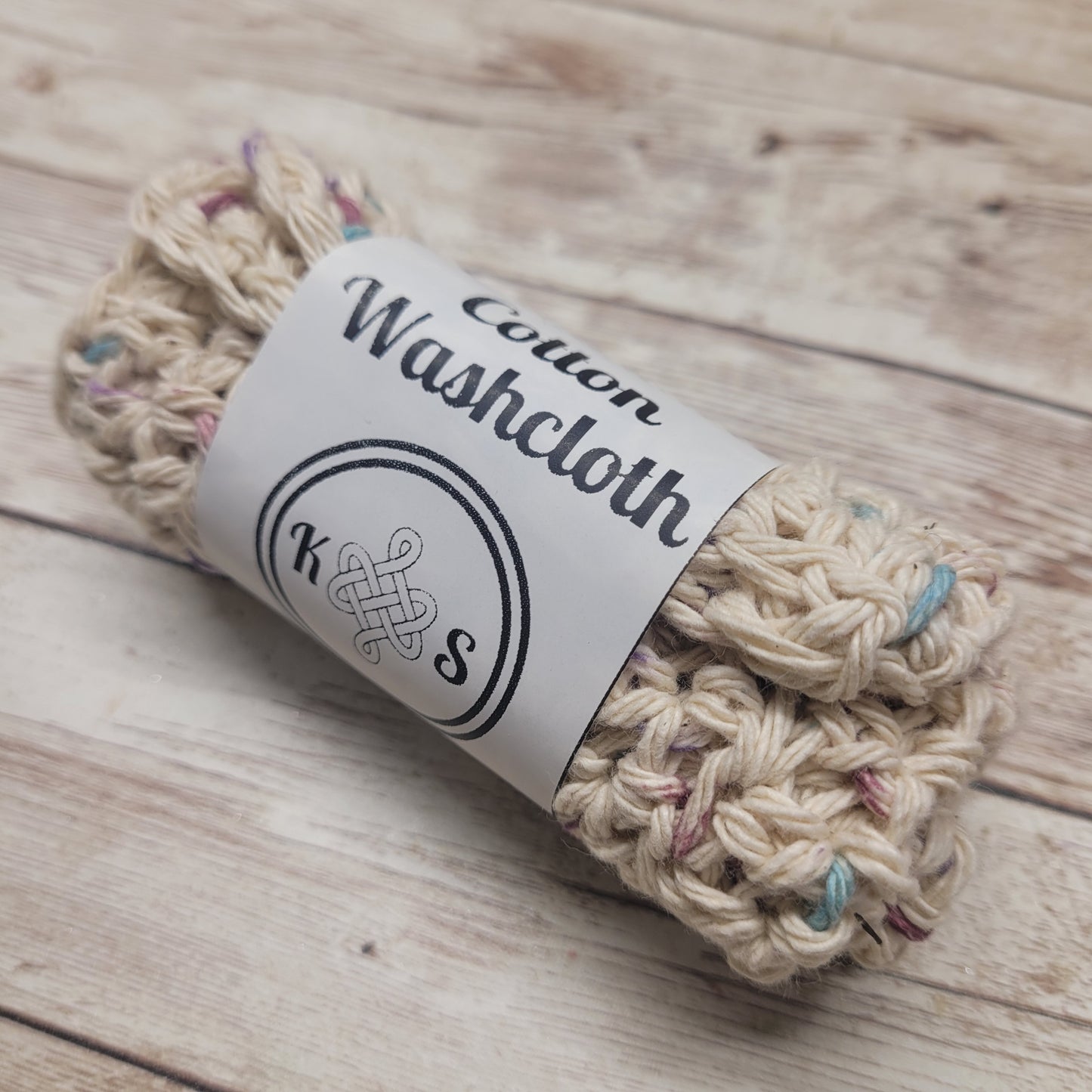 Speckled Tan Cotton Washcloth