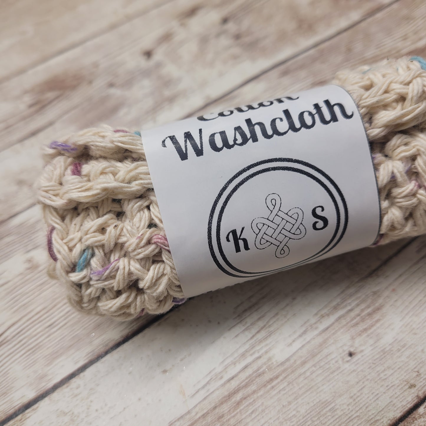 Speckled Tan Cotton Washcloth