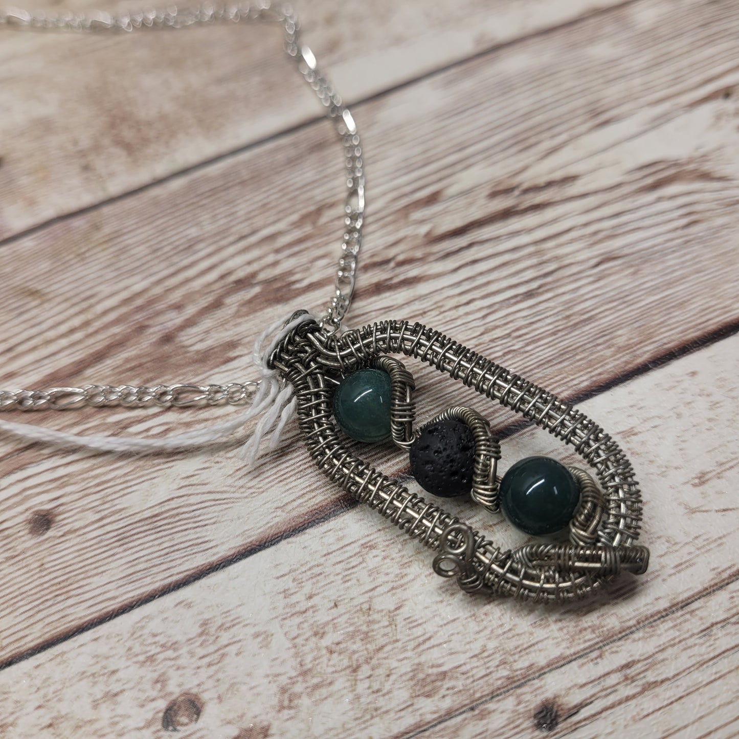 Lava Stone Aromatherapy Necklace - Wire Wrapped Necklace