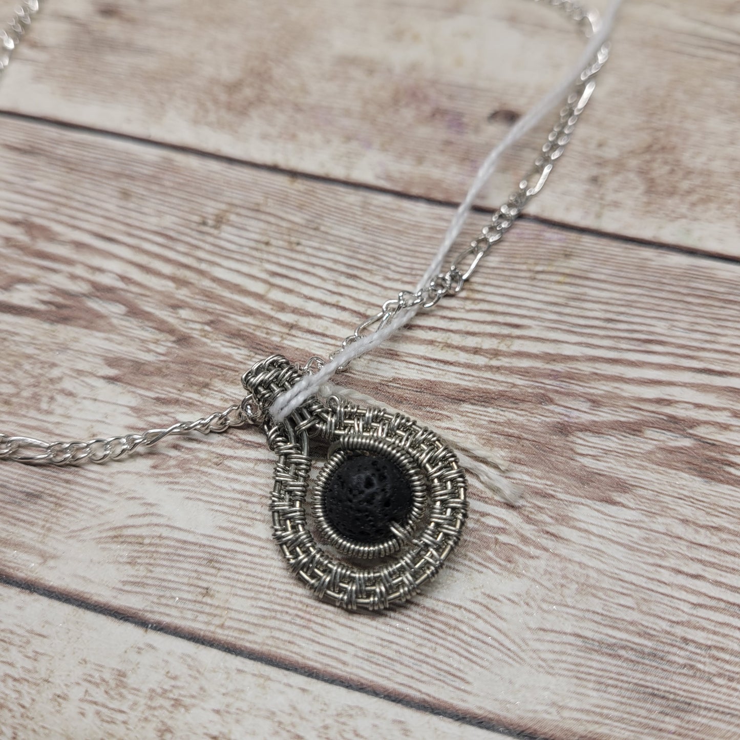 Lava Stone Aromatherapy Necklace - Wire Wrapped Necklace