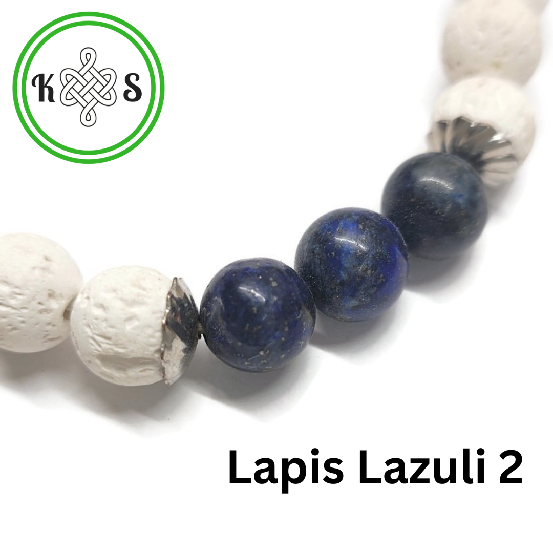 Lava Stone Aromatherapy Bracelet with White Lava Stone