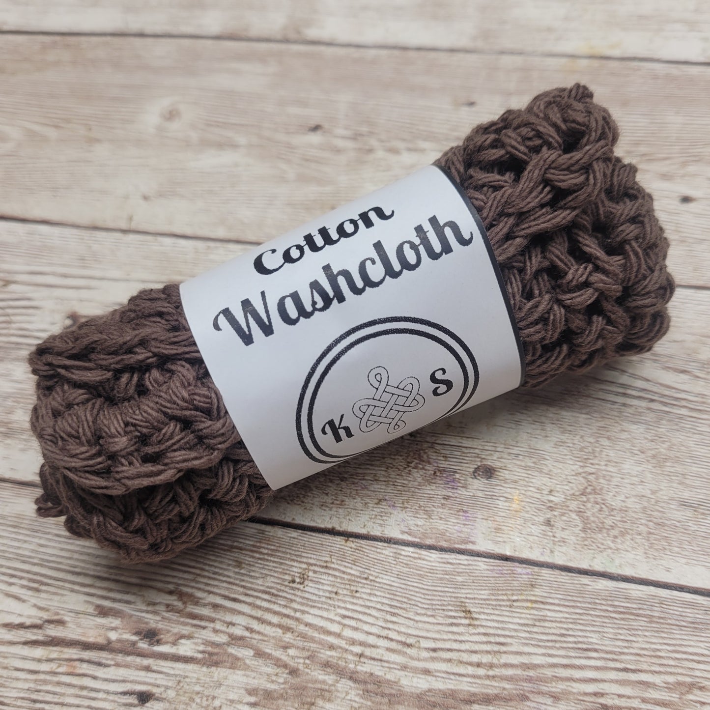 Brown Cotton Washcloth