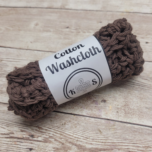 Brown Cotton Washcloth