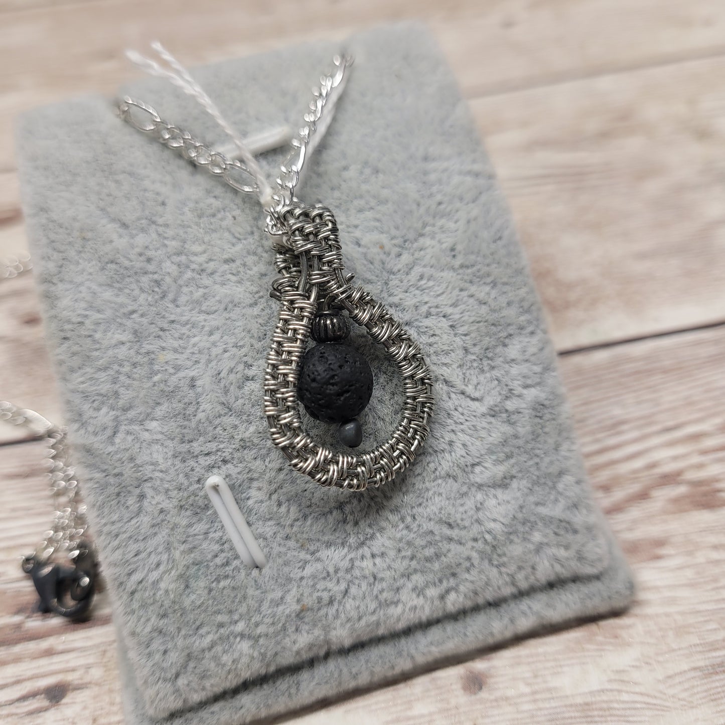 Lava Stone Aromatherapy Necklace - Wire Wrapped Necklace