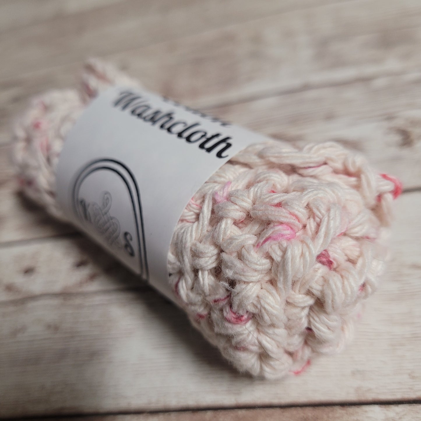 Beige & Pink Cotton Washcloth