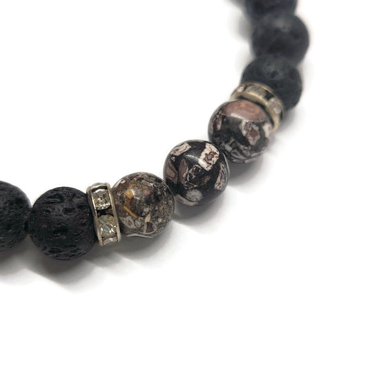 Lava Stone Aromatherapy Bracelet with Howlite