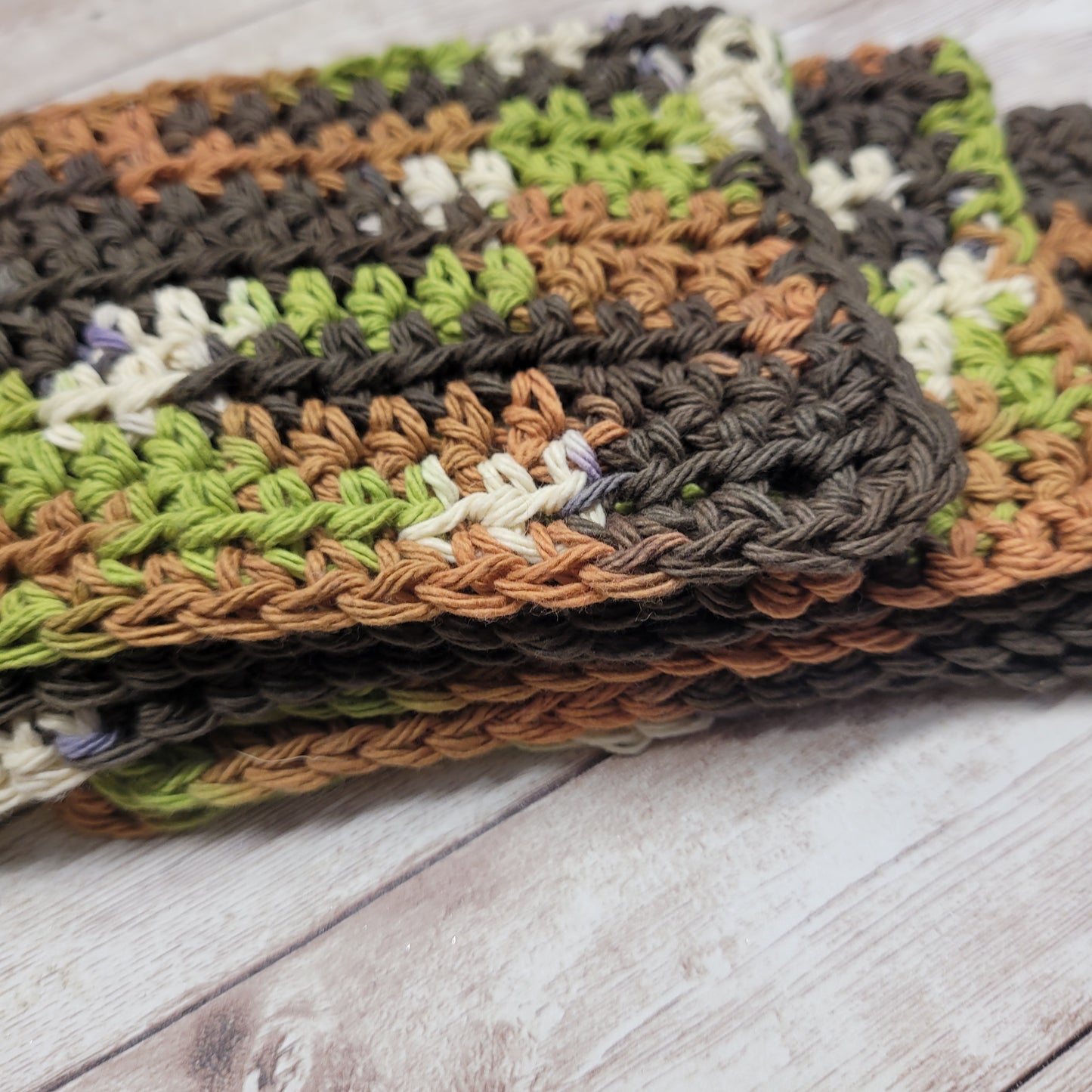 Set of 3 Cotton Washcloths - Fall Festival