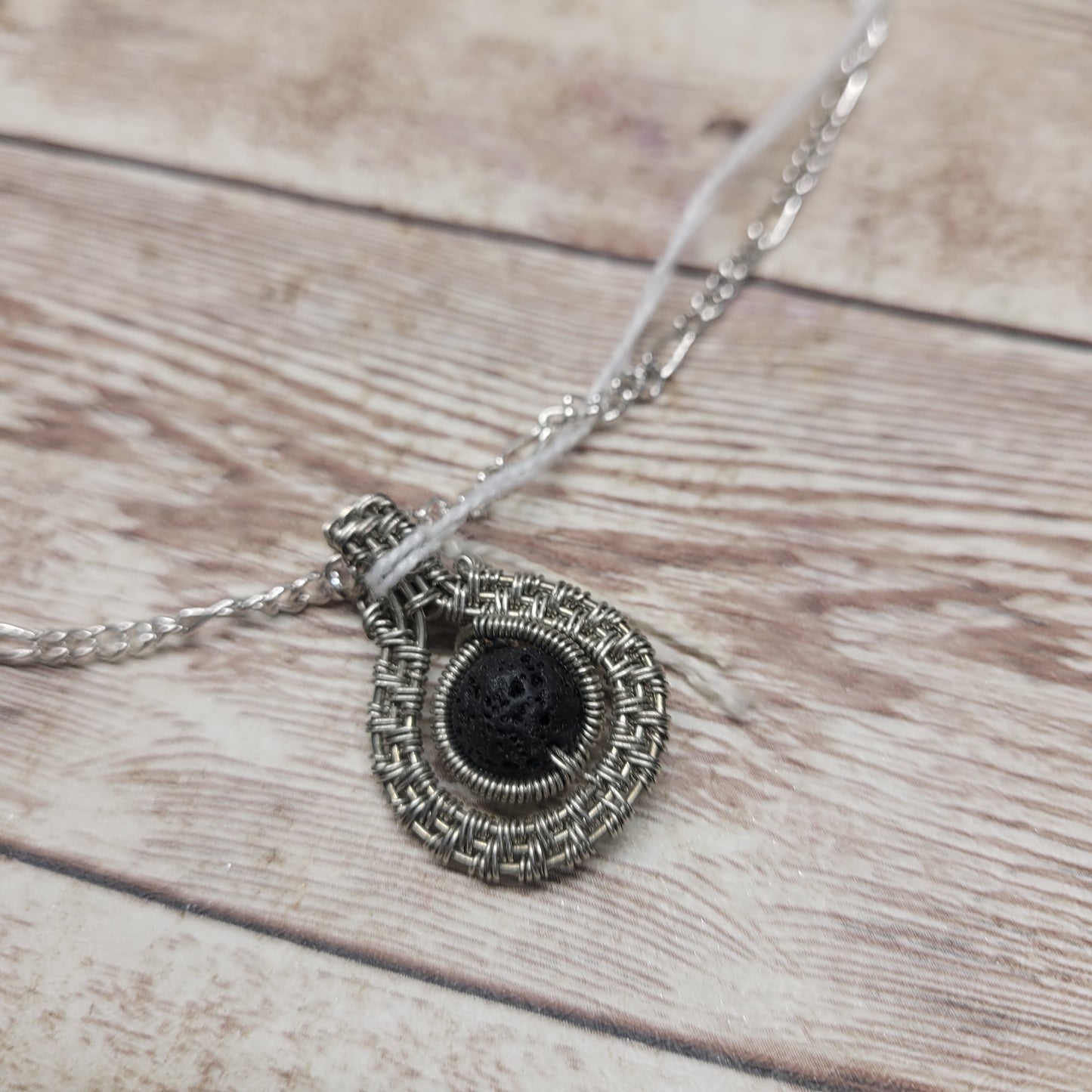 Lava Stone Aromatherapy Necklace - Wire Wrapped Necklace