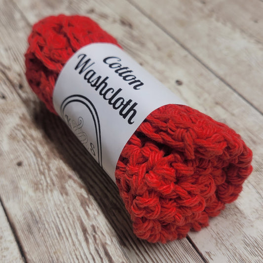 Red Cotton Washcloth