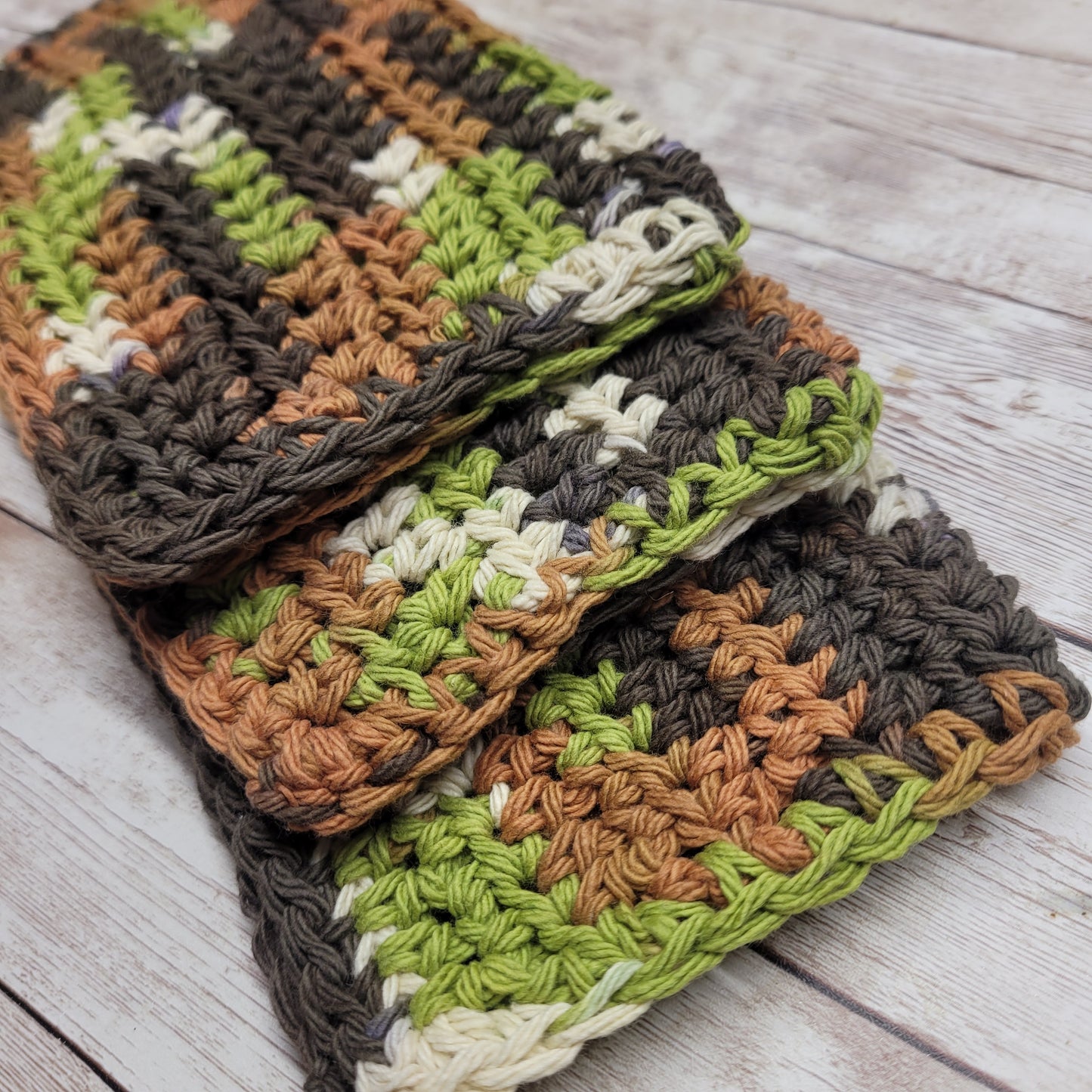 Set of 3 Cotton Washcloths - Fall Festival