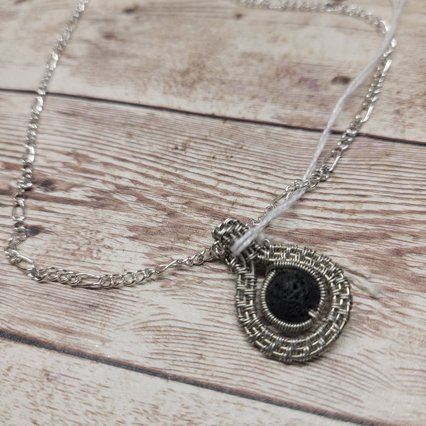 Lava Stone Aromatherapy Necklace - Wire Wrapped Necklace