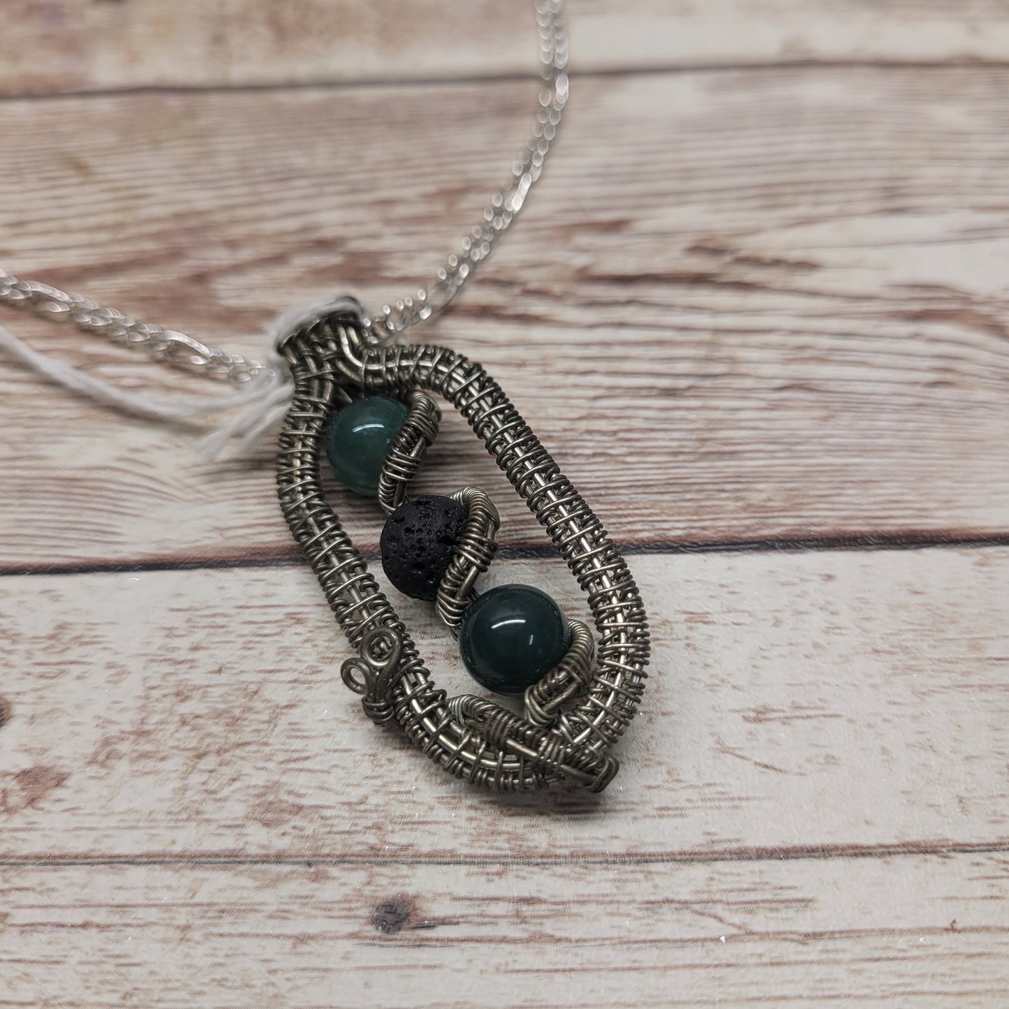 Lava Stone Aromatherapy Necklace - Wire Wrapped Necklace