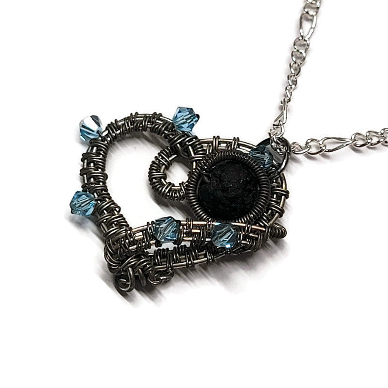 Lava Stone Aromatherapy Necklace - Wire Wrapped Necklace