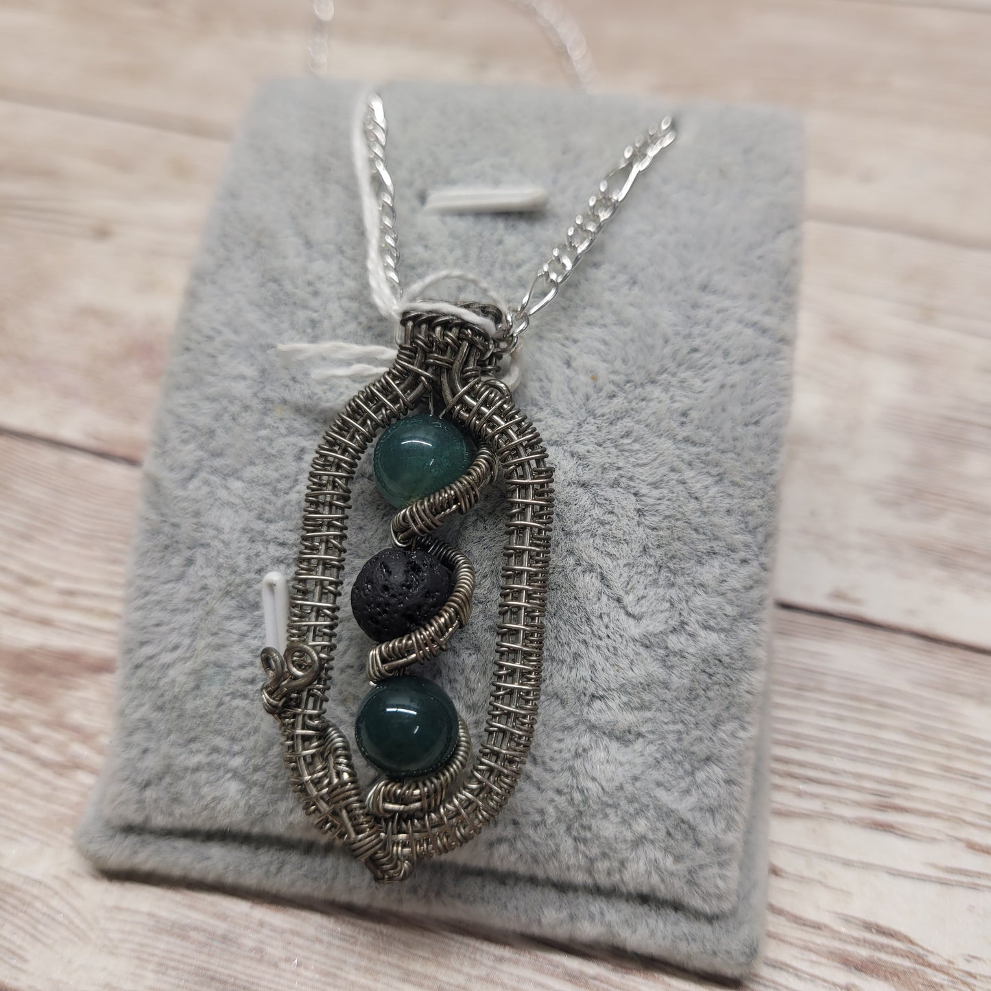 Lava Stone Aromatherapy Necklace - Wire Wrapped Necklace