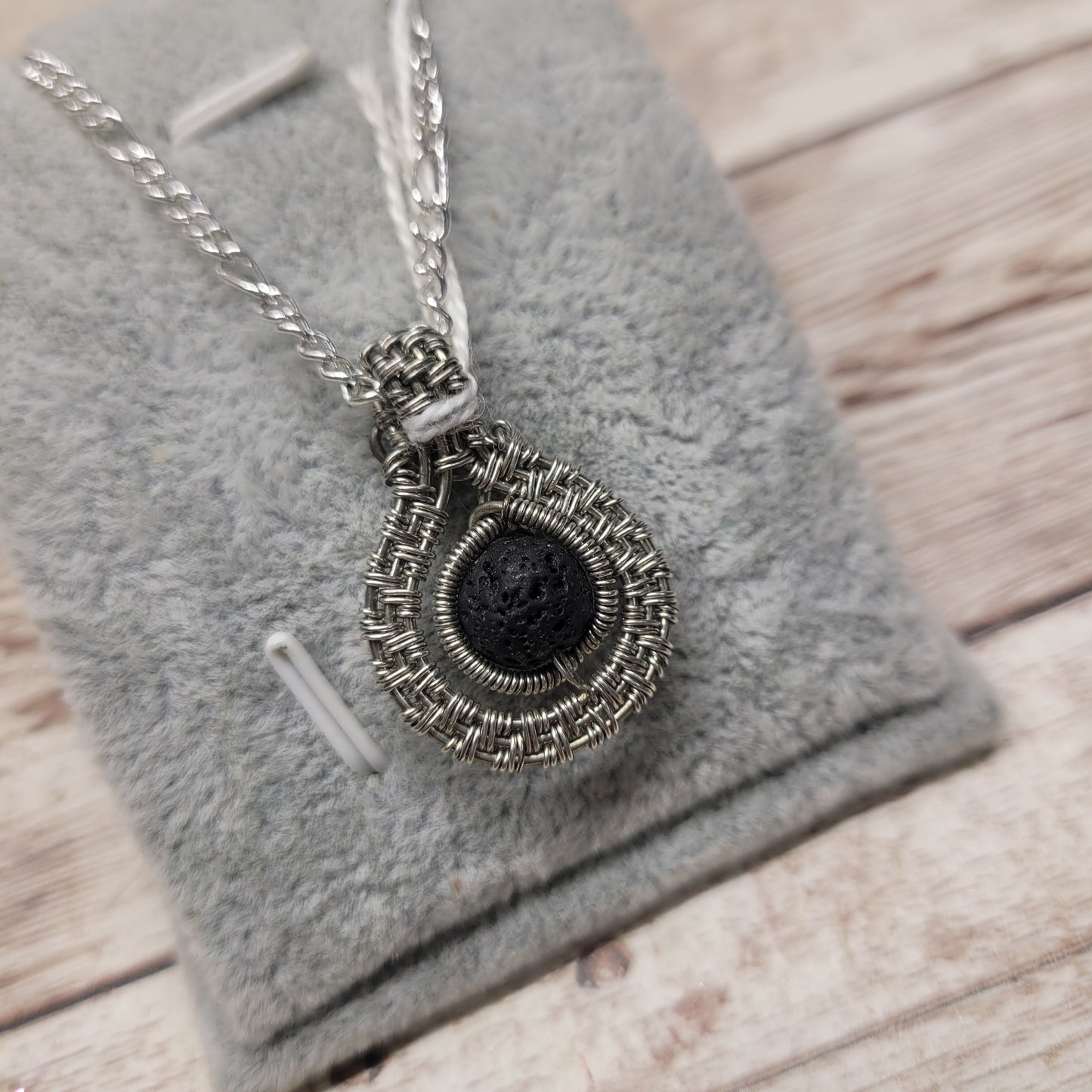 Lava Stone Aromatherapy Necklace - Wire Wrapped Necklace