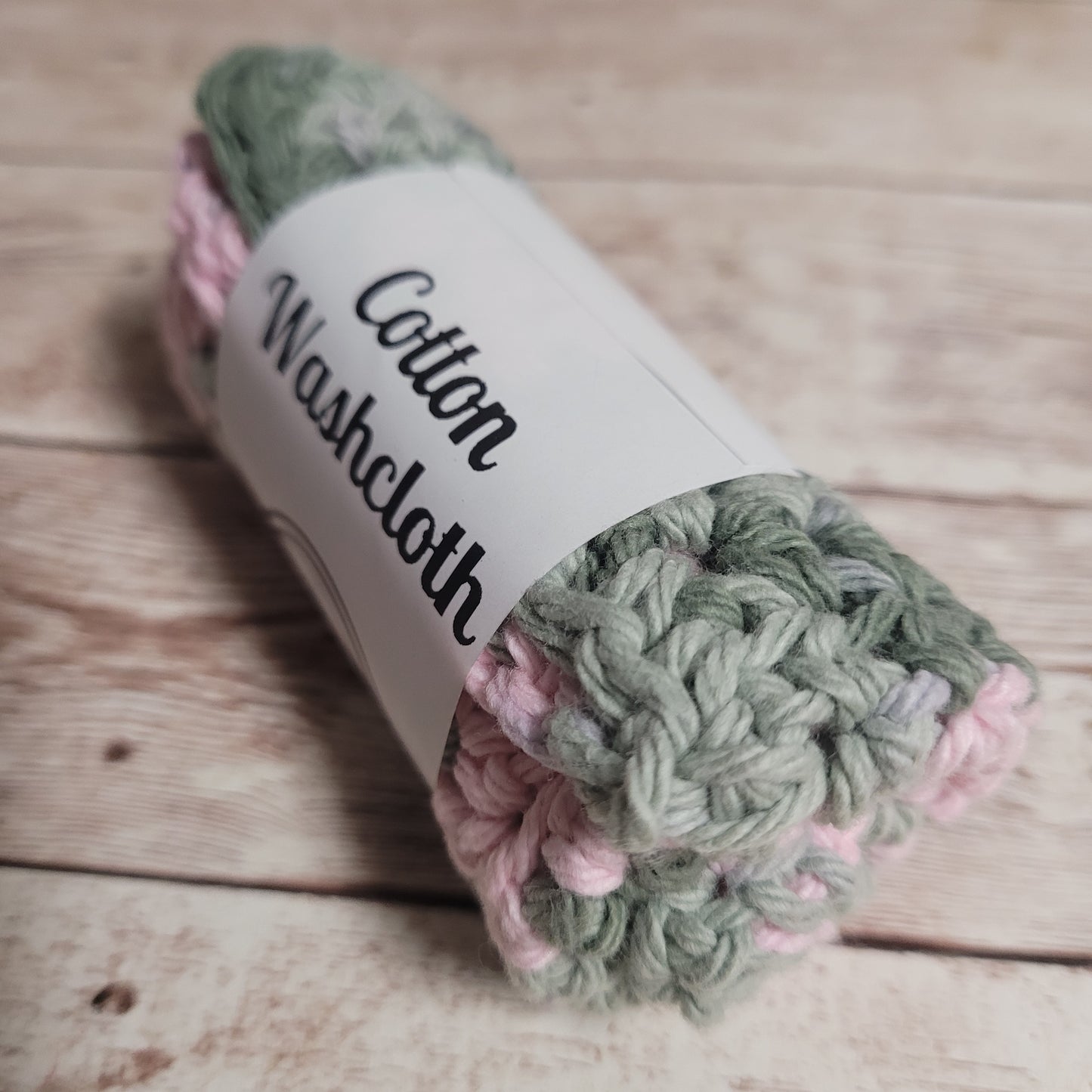 Pink & Green Cotton Washcloth