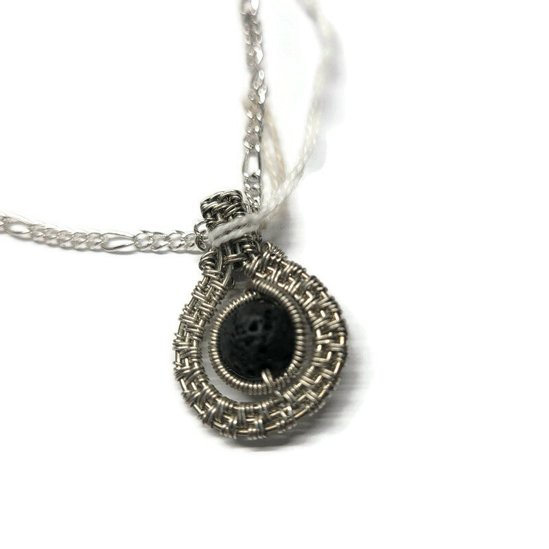 Lava Stone Aromatherapy Necklace - Wire Wrapped Necklace