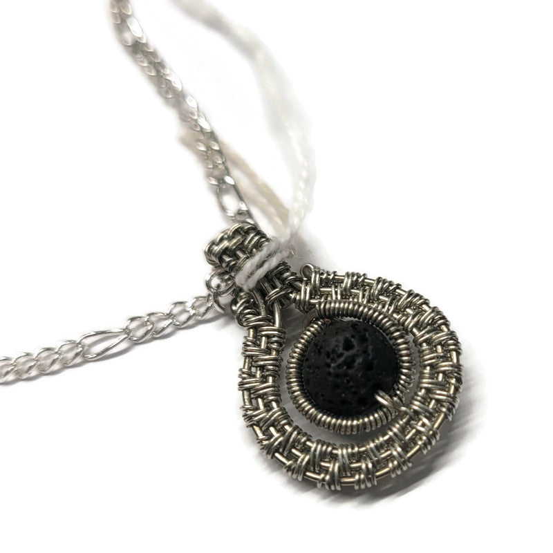 Lava Stone Aromatherapy Necklace - Wire Wrapped Necklace