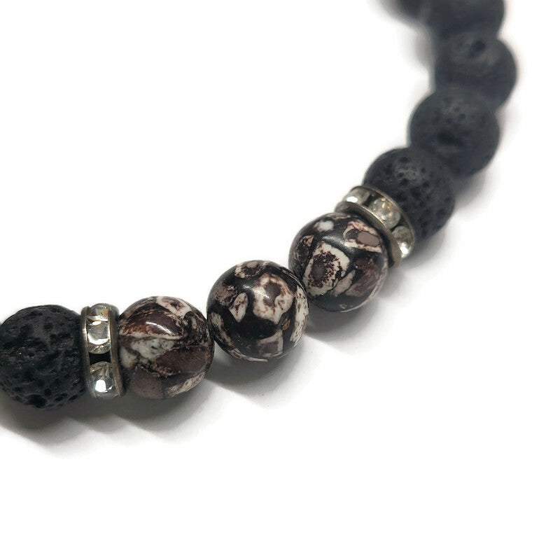 Lava Stone Aromatherapy Bracelet with Howlite